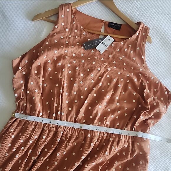 Lane Bryant polka dot midi dress side pockets lined new with tags pantheon color - Picture 5 of 12
